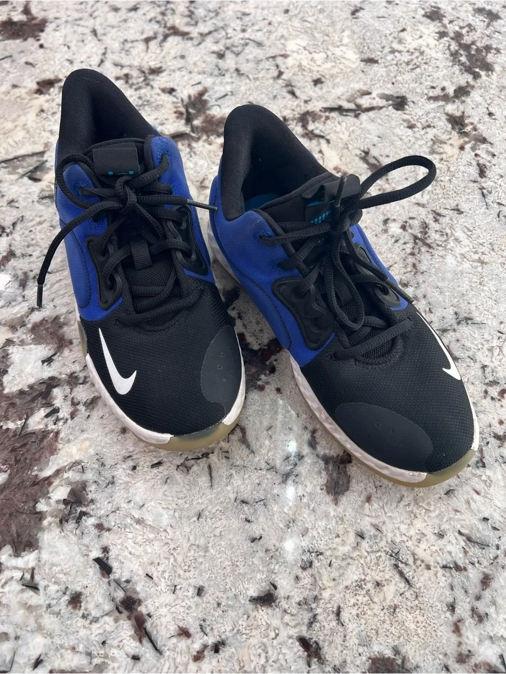 Nike Kids Black and Royal Blue Low-Top Sneakers
